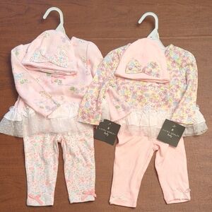 Laura Ashley Pink and Cream Baby Outfit Set